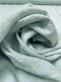 Italian Novelty Striped Cotton with Lurex Detailing - Pale Seafoam / Off-White / Silver
