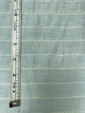 Italian Novelty Striped Cotton with Lurex Detailing - Pale Seafoam / Off-White / Silver