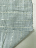 Italian Novelty Striped Cotton with Lurex Detailing - Pale Seafoam / Off-White / Silver