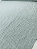 Italian Novelty Striped Cotton with Lurex Detailing - Pale Seafoam / Off-White / Silver