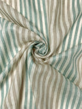 Yarn-Dyed Striped Soft Linen - Tan / Dusty Aqua / Light Ivory