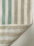 Yarn-Dyed Striped Soft Linen - Tan / Dusty Aqua / Light Ivory