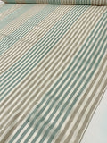 Yarn-Dyed Striped Soft Linen - Tan / Dusty Aqua / Light Ivory