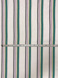 Yarn-Dyed Striped Soft Twill Cotton - Turquoise / Light Orchid / Pear / White