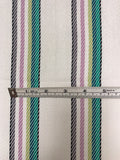 Yarn-Dyed Striped Soft Twill Cotton - Turquoise / Light Orchid / Pear / White