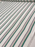 Yarn-Dyed Striped Soft Twill Cotton - Turquoise / Light Orchid / Pear / White