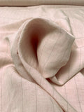 Italian Pinstripe Airy Linen - Pale Blush / Muted Grey