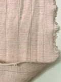 Italian Pinstripe Airy Linen - Pale Blush / Muted Grey