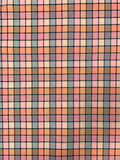 Yarn-Dyed Check Grid Cotton - Coral / Pinks / Dusty Aqua
