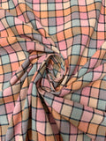 Yarn-Dyed Check Grid Cotton - Coral / Pinks / Dusty Aqua