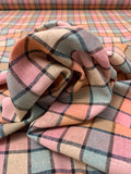 Yarn-Dyed Check Grid Cotton - Coral / Pinks / Dusty Aqua