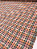 Yarn-Dyed Check Grid Cotton - Coral / Pinks / Dusty Aqua