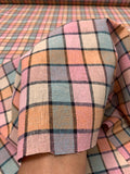 Yarn-Dyed Check Grid Cotton - Coral / Pinks / Dusty Aqua