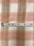 Italian Yarn-Dyed Buffalo Plaid Linen-Like Cotton - Coral Blush / Tan / Off-White