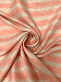 Italian Yarn-Dyed Striped Linen and Silk Suiting - Peach / Sand