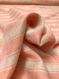 Italian Yarn-Dyed Striped Linen and Silk Suiting - Peach / Sand