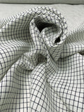 Yarn-Dyed Check Grid Linen - Off-White / Navy