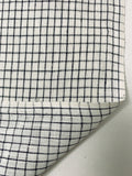 Yarn-Dyed Check Grid Linen - Off-White / Navy