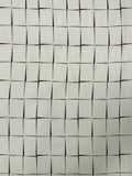 Check Grid Printed Lightweight Cotton Crepe - Off-White / Black