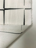 Check Grid Printed Lightweight Cotton Crepe - Off-White / Black
