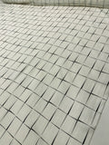 Check Grid Printed Lightweight Cotton Crepe - Off-White / Black