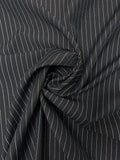 Italian Pinstripe Rayon-Blend Shirting with Fusing - Black / White
