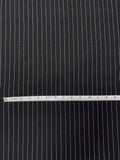 Italian Pinstripe Rayon-Blend Shirting with Fusing - Black / White