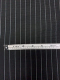 Italian Pinstripe Rayon-Blend Shirting with Fusing - Black / White