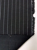 Italian Pinstripe Rayon-Blend Shirting with Fusing - Black / White