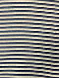 Italian Striped Seersucker-Like Cotton Suiting - Cream / Navy