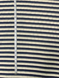 Italian Striped Seersucker-Like Cotton Suiting - Cream / Navy