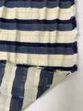 Italian Striped Seersucker-Like Cotton Suiting - Cream / Navy