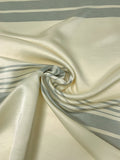 Italian Yarn-Dyed Striped Satin Faced Cotton - Cream / Grey