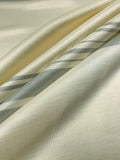 Italian Yarn-Dyed Striped Satin Faced Cotton - Cream / Grey