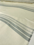 Italian Yarn-Dyed Striped Satin Faced Cotton - Cream / Grey