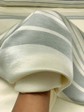 Italian Yarn-Dyed Striped Satin Faced Cotton - Cream / Grey