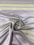 Italian Yarn-Dyed Striped Satin Faced Cotton - Frosty Purple / Frosty Celery