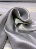 Italian Yarn-Dyed Striped Satin Faced Cotton - Frosty Purple / Frosty Celery