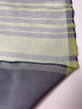 Italian Yarn-Dyed Striped Satin Faced Cotton - Frosty Purple / Frosty Celery