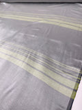Italian Yarn-Dyed Striped Satin Faced Cotton - Frosty Purple / Frosty Celery