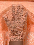 Double-Scalloped Floral Leavers Lace - Peach Orange