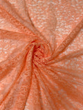 Double-Scalloped Floral Leavers Lace - Peach Orange