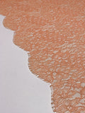 Double-Scalloped Floral Leavers Lace - Peach Orange