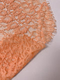 Double-Scalloped Floral Leavers Lace - Peach Orange