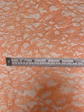 Double-Scalloped Floral Leavers Lace - Peach Orange