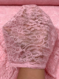 Double-Scalloped Floral Leavers Lace - Cherry Blossom Pink