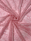 Double-Scalloped Floral Leavers Lace - Cherry Blossom Pink