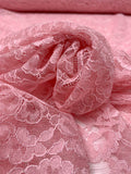 Double-Scalloped Floral Leavers Lace - Cherry Blossom Pink
