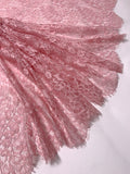 Double-Scalloped Floral Leavers Lace - Cherry Blossom Pink