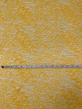Double-Scalloped Floral Leavers Lace - Cyber Yellow